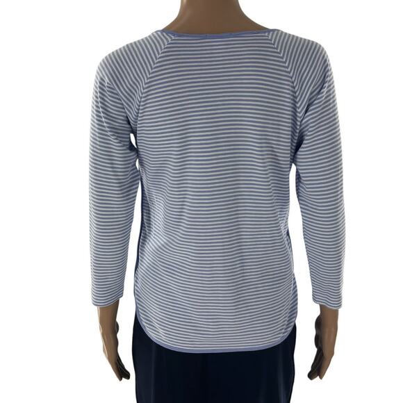 LAKE Blue Hydrangea Striped Pima Cotton Long-Long Pajama PJ Set - Picture 6 of 12